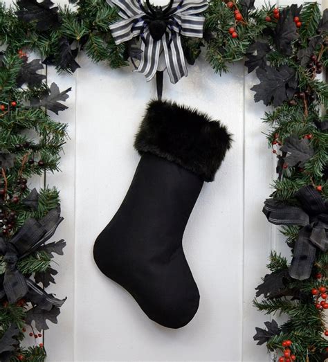 black fur christmas stocking